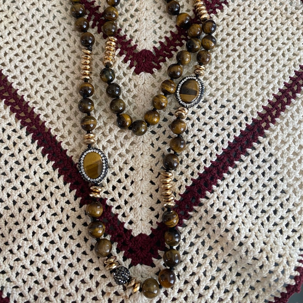 Long tigers eye necklace
